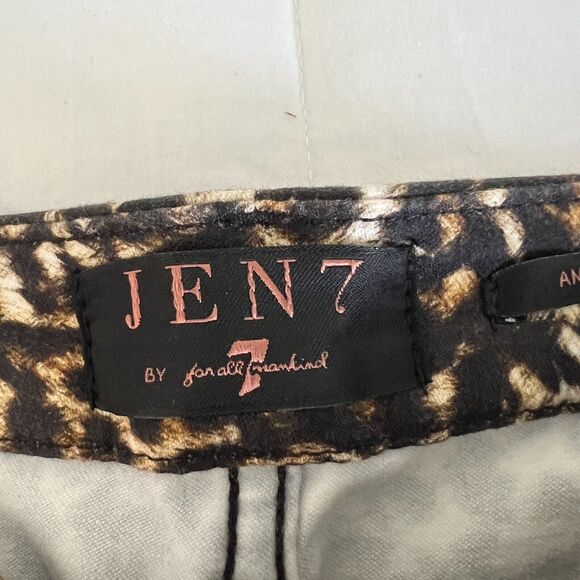 JEN7 by 7 FOR ALL MANKIND NEW! Leopard Print ANKLE SKINNY Jeans Sz 0 - Picture 5 of 9